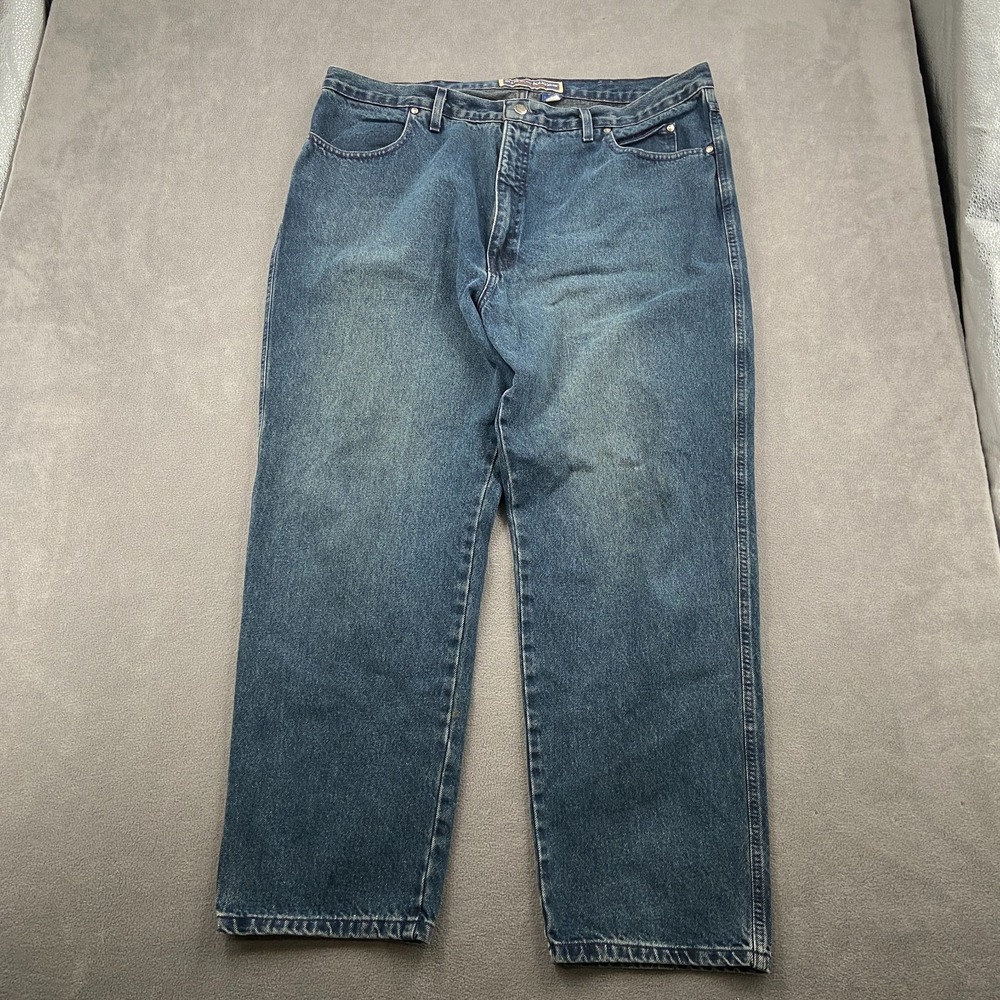Harley-Davidson Biker Blues Jeans Mens 42x30 Blue Denim Relaxed Fit Straight Leg